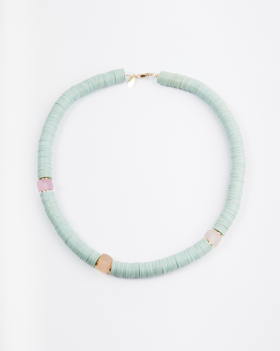 livia collier vynilbeads glassbeads maison monik recycled beads