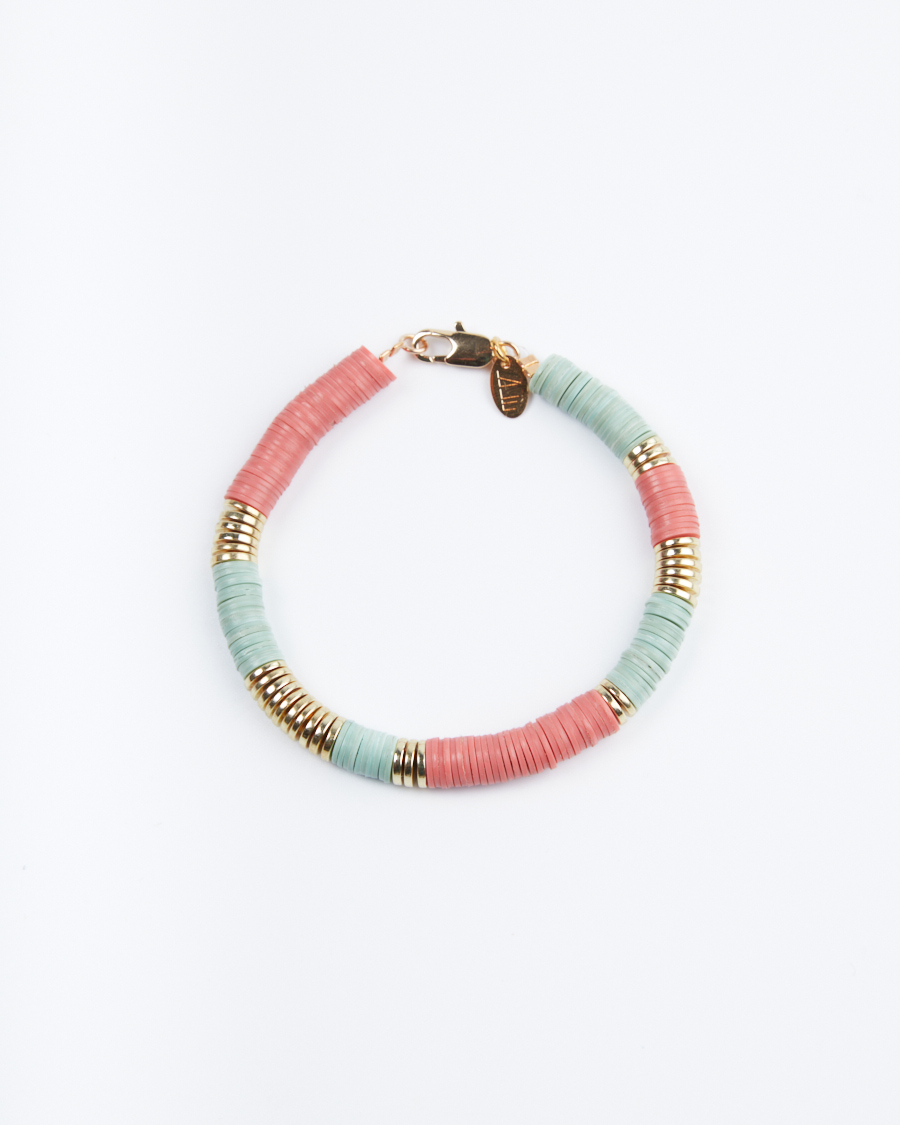 louann bracelet vynilbeads glassbeads maison monik recycled beads